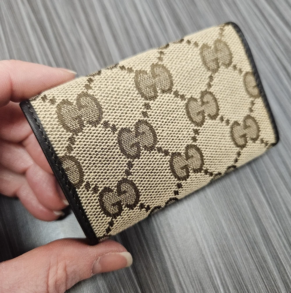 NIB Vintage Gucci Original GG Key Wallet In Beige - Picture 12 of 16